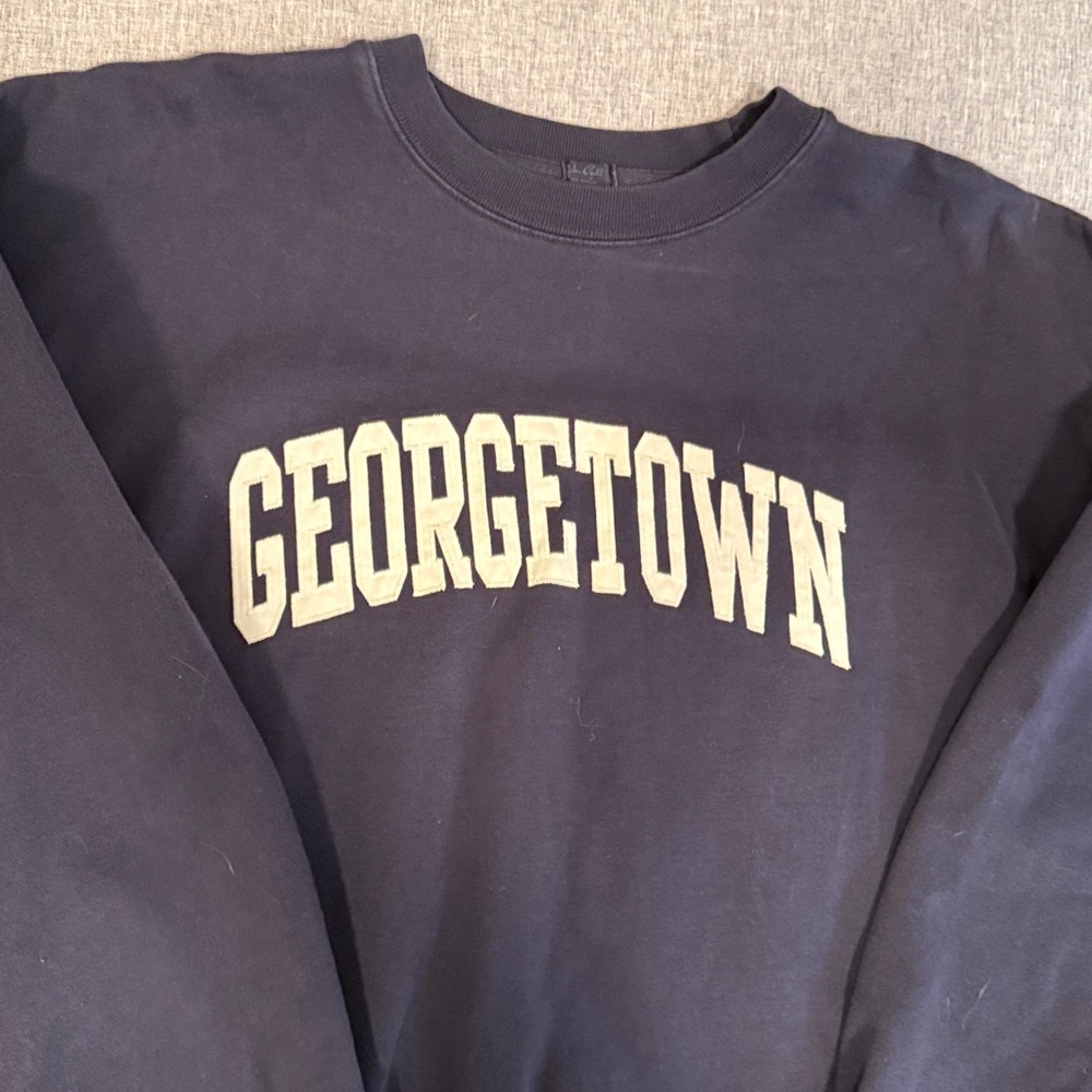 Brandy Melville/John Galt Georgetown Navy Sweatshirt with Pockets - Picture 2 of 5